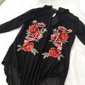 flower printed bodysuit